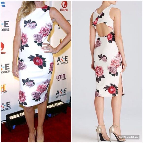 NWT C/MEO Collective Floral Midi Dress - Picture 1 of 8